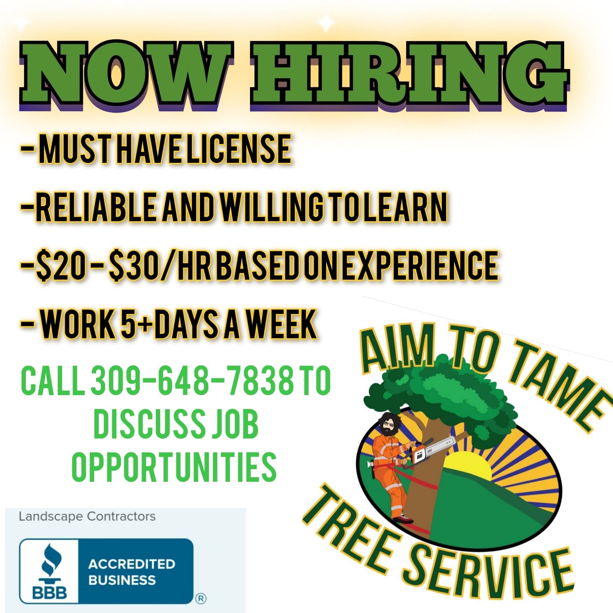 Project Job Opportunities at Aim To Tame Tree Service image